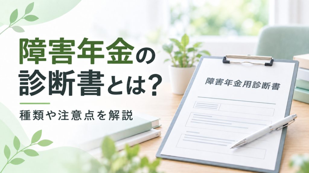 障害年金の診断書の種類や注意点を解説するイメージ